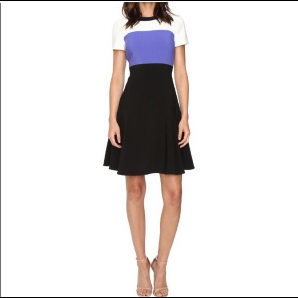 KATE SPADE Color Blocked Blue, Black & White Dress